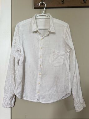 CP Shades White Cloud Air Cotton Button-Up Gauze Shirt Small